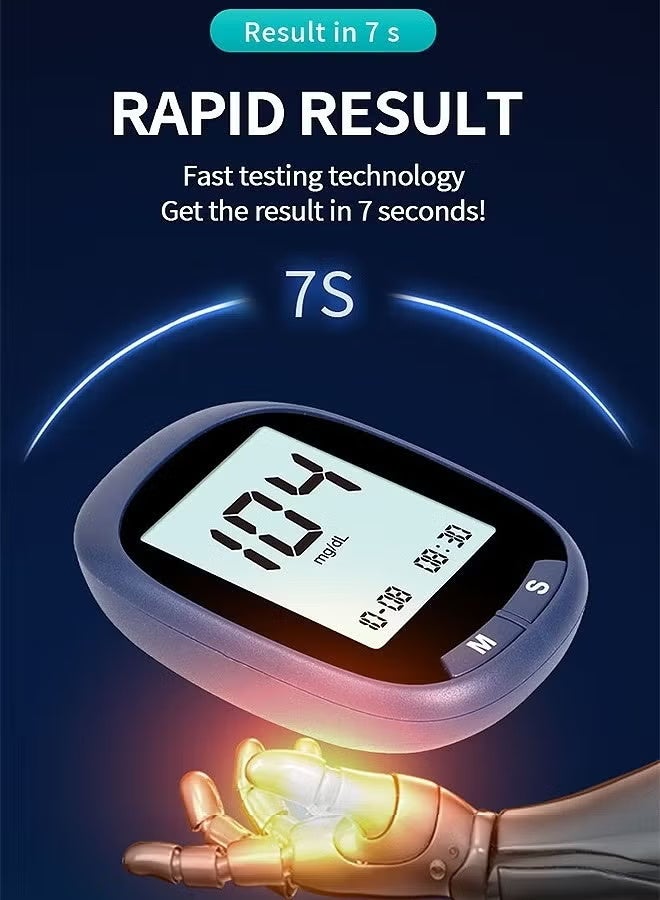 REMAX Home Blood Glucose Monitoring Kit, Includes 50 Blood Glucose Test Strips, 50 Lancets, 50 Alcohol Swabs, 1 Blood Glucose Meter, 1 Lancing Device, Stores Up To 180 Blood Glucose Readings, No Coding required. - Image 2